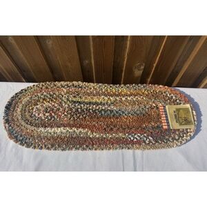 Capel American Flat Braid Old Homestead Braided Rug Multicolored USA 30" X 12"